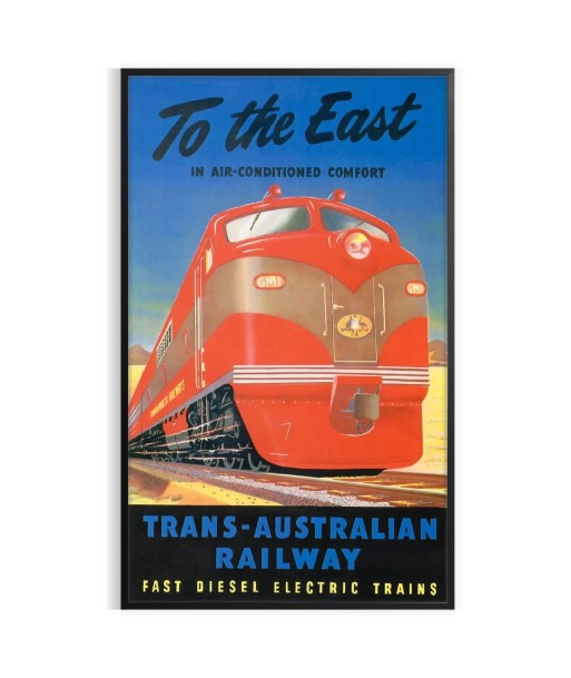 Affiche Voyage Ferroviaire Trans-Australiee, Affiche brillant des détails fins