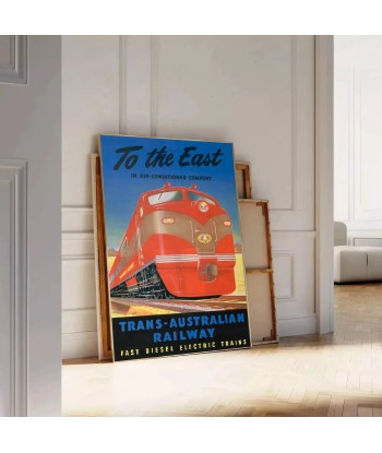 Affiche Voyage Ferroviaire Trans-Australiee, Affiche brillant des détails fins