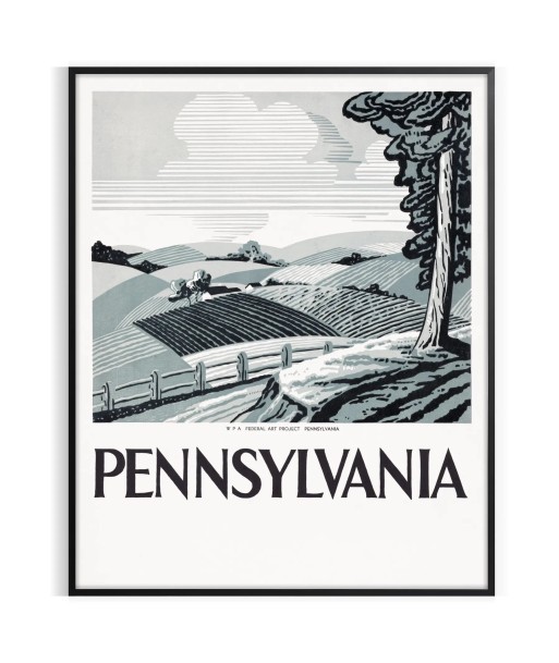 Affiche Voyage États-Unis Pennsylvanie Véritable concentré