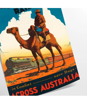 Affiche Voyage Chemin Fer Trans-Australie Poster en stock