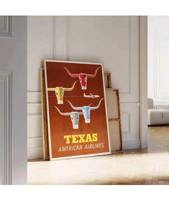 Us Texas American Airlines Affiche Voyage Affiche paiement sécurisé