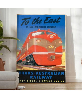 Affiche Voyage Ferroviaire Trans-Australiee, Affiche brillant des détails fins