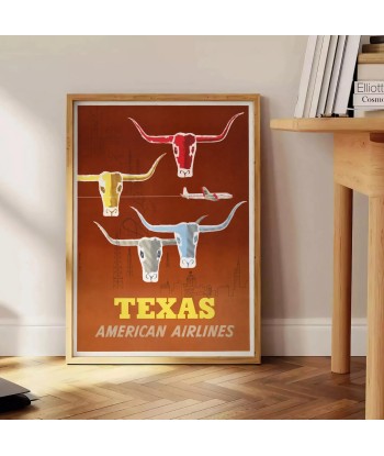 Us Texas American Airlines Affiche Voyage Affiche paiement sécurisé