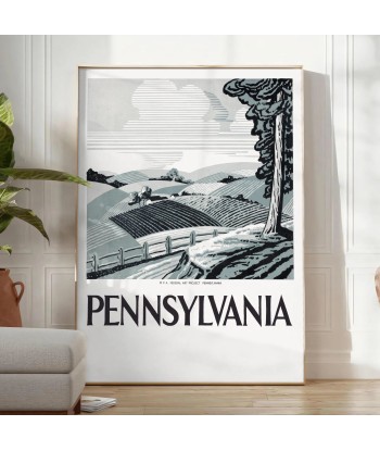 Affiche Voyage États-Unis Pennsylvanie Véritable concentré