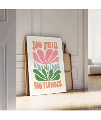 No Rain Flowers Groovy Wall Print en stock