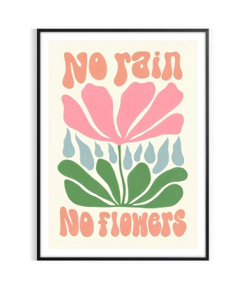 No Rain Flowers Groovy Wall Print en stock