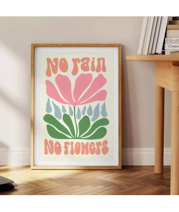 No Rain Flowers Groovy Wall Print en stock