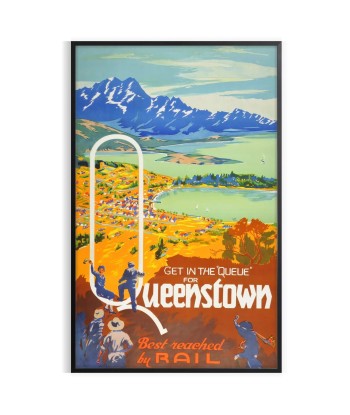 Affiche Vintage Queenstown livraison gratuite