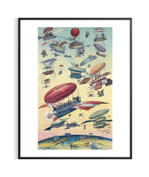 Affiche Voyage Vintage Wagon Volant ouvre sa boutique