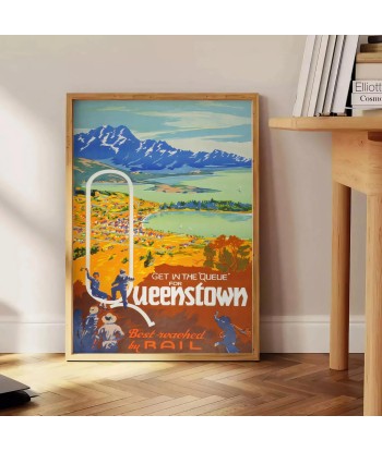 Affiche Vintage Queenstown livraison gratuite