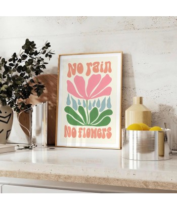 No Rain Flowers Groovy Wall Print en stock