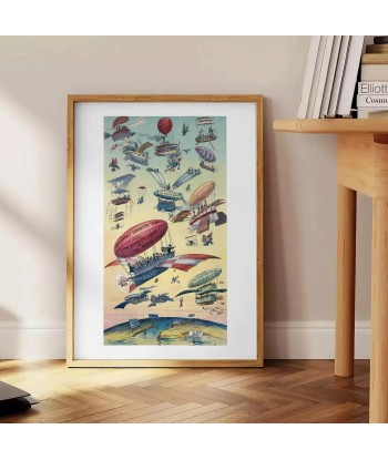 Affiche Voyage Vintage Wagon Volant ouvre sa boutique