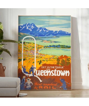 Affiche Vintage Queenstown livraison gratuite