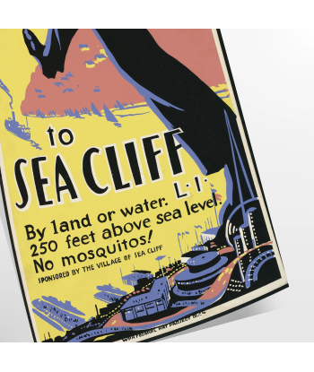 Affiche Voyage Vintage Sea Cliff, Affiche de la marque