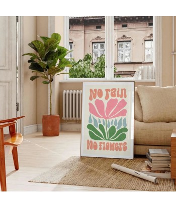 No Rain Flowers Groovy Wall Print en stock