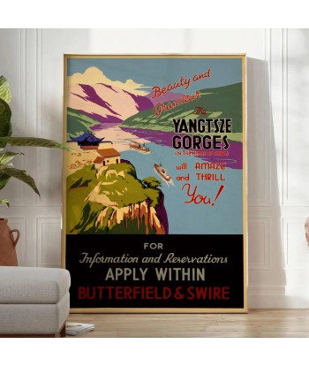 Affiche Voyage Vintage Yangtsé Chine livraison et retour toujours gratuits