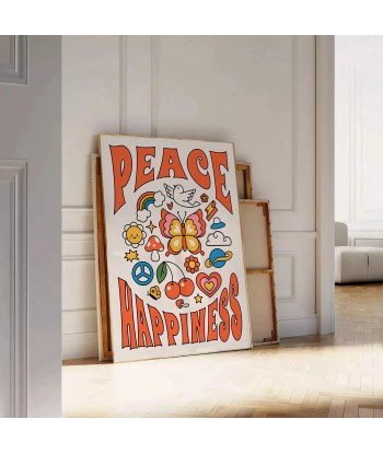 Peace Happinessprint Groovy Poster de l' environnement