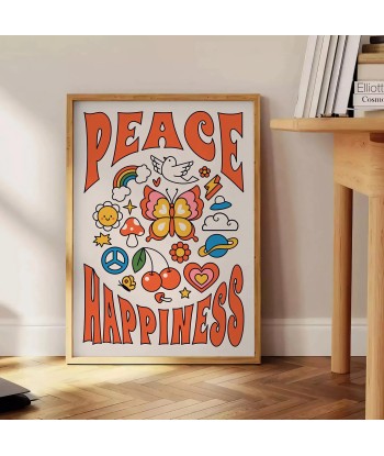 Peace Happinessprint Groovy Poster de l' environnement