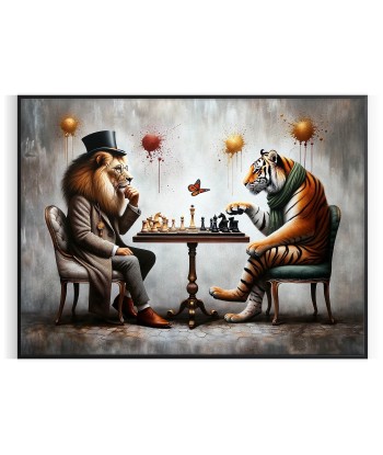 Échecs Lion Tigre Poster Les magasins à Paris et en Île-de-France