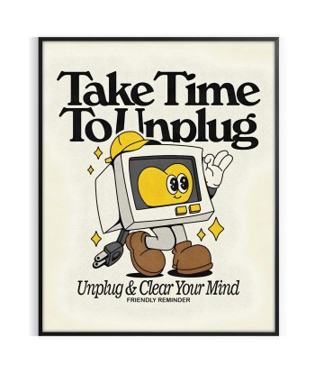 Take Time To Unplug Groovy Art Print l'achat 