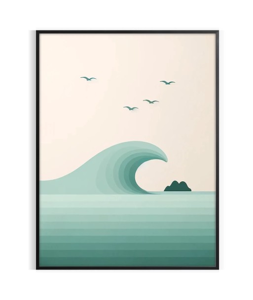 Vague Océan Calme Bleu Poster shop