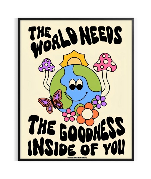 The World Need Groovy Art Print est présent 