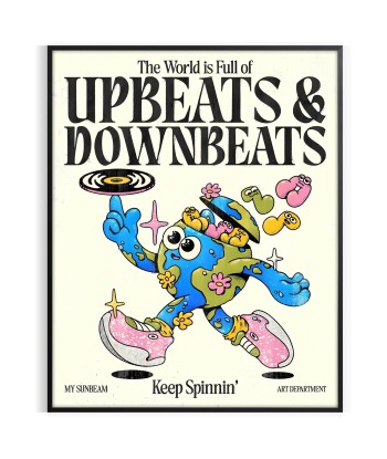 Upbeats And Downbeats Keep Spininnin Groovy Wall Art Par le système avancé 