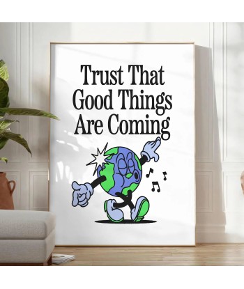 Trust That Godd Things Are Coming Groovy Art Print store