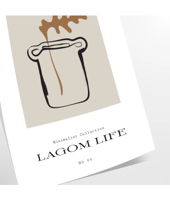 Affiche Boho Lagom en linge