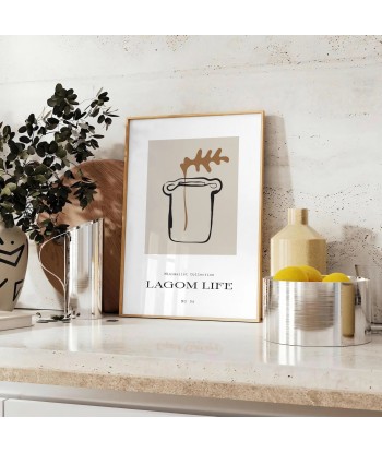 Affiche Boho Lagom en linge