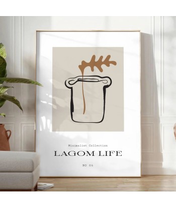 Affiche Boho Lagom en linge